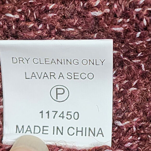 Pink‎ Clover Stitch Fix Textured Open Cardigan Burgundy Speckled Women's Size XL - Picture 6 of 7